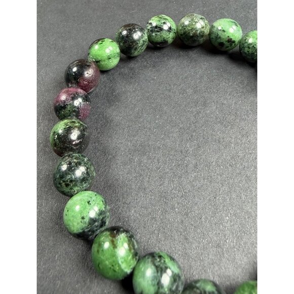 Natural Ruby Zoisite Stretch Bracelet 8mm Beads Stone Crystal Glows 6.75" - Picture 3 of 9